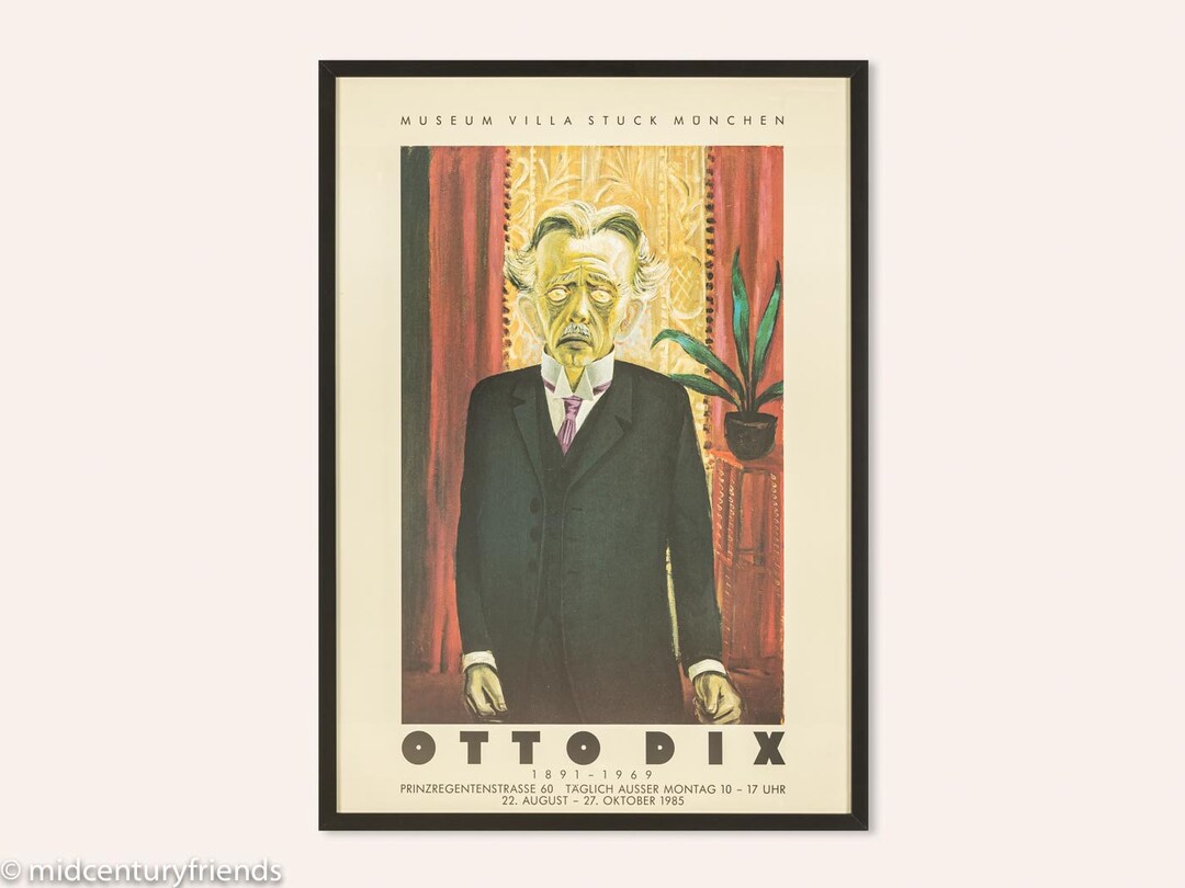 80s Poster, Otto Dix, Dr. Heinrich Stadelmann, Museum Villa Stuck 1985 ...