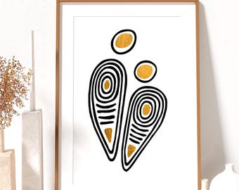 Figures Art Taino, Édition Limitée, Décoration Caraïbe (21x30 cm)