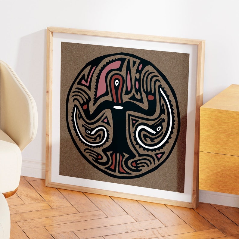 Shaman Printable Poster, Panamanian Wall Print Download 30x30 Inches ...