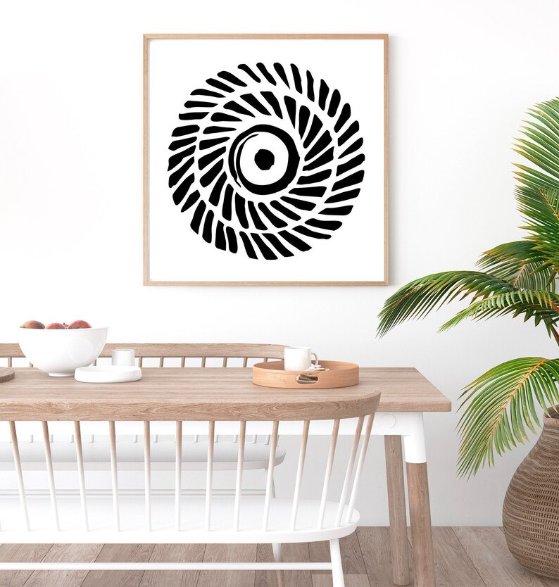 Lámina moderna digital blanco y negro Etsy