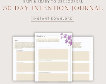 30-Day Printable Goal Setting Journal – Take A Break, Set Your Intentions for Personal Growth & Success