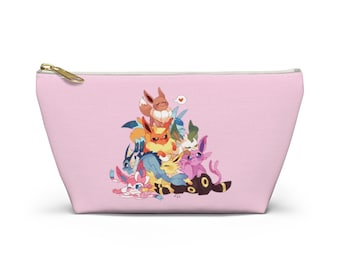 PINK EEVEE Accessory Pouch w T-bottom Sweet Pink Glaceon Umbreon Leafeon Sylveon Vaporeon Jolteon Flareon Jewelry Makeup Costmetic Bag