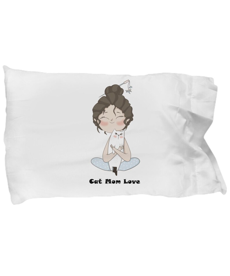 Pillowcase CAT MOM LOVE Anniversary Wedding Birthday Mother/'s Day Honeymoon Wedding Bedding Bridal Shower Present Bachelorette Party Gift