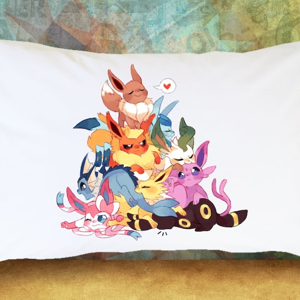 EEVEE Pokemon PillowCase Decoration Extra Soft & Cute Decor Bedding Pokemon Go Plush Leafeon Jolteon Espeon Glaceon Vaporeon Sylveon Umbreon
