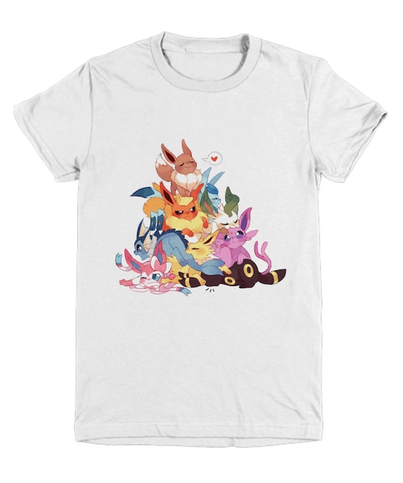 Eevee Evolutions Pokemon Youthchild Tshirt Glaceon Sylveon Eevee Flareon Jolteon Espeon Umbreon Vaporeon Pokemon Leafeon Wearable Tee