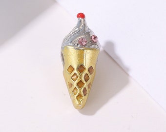 Dessert Charm Jewelry Details about   925 Sterling Silver Vanilla Ice Cream Cone Necklace