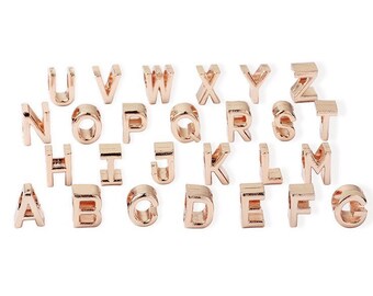 rose gold letter charm
