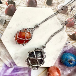 Stainless steel Gem Holder necklace ,  Stainless  steel crystal holder necklace ,  Stone holder necklace,  boho style steel gem holder