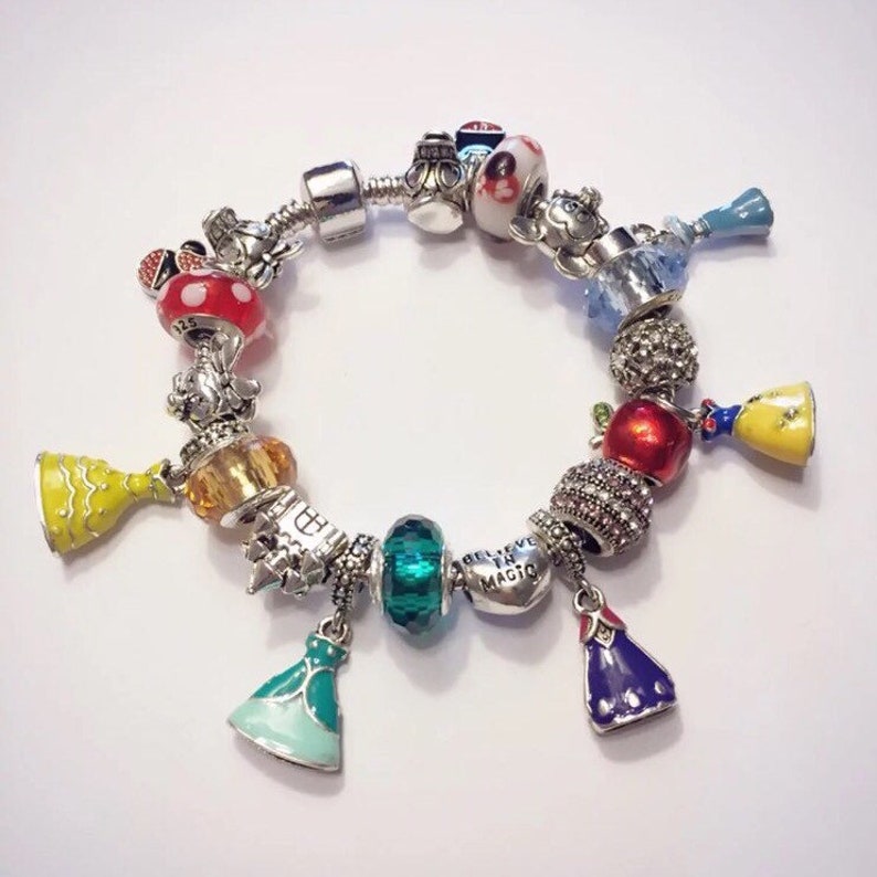 Princess Full Charms Bracelet Princess Bracelet for Girl Etsy