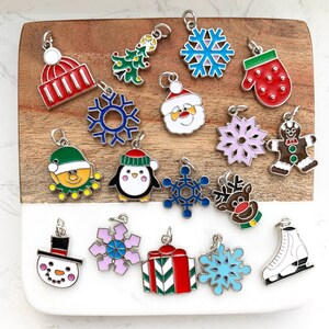 90pcs Silver Christmas Holiday Charm Set Snowflake Charms Winter Charm  Christmas Pendants 