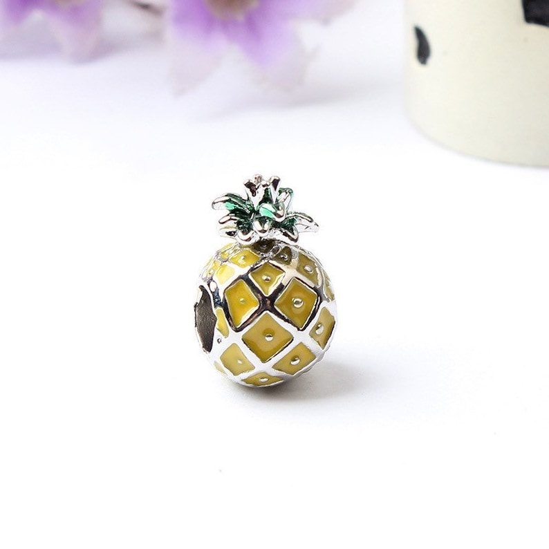 Cute enameled pineapple charm for bracelet making pineapple Etsy