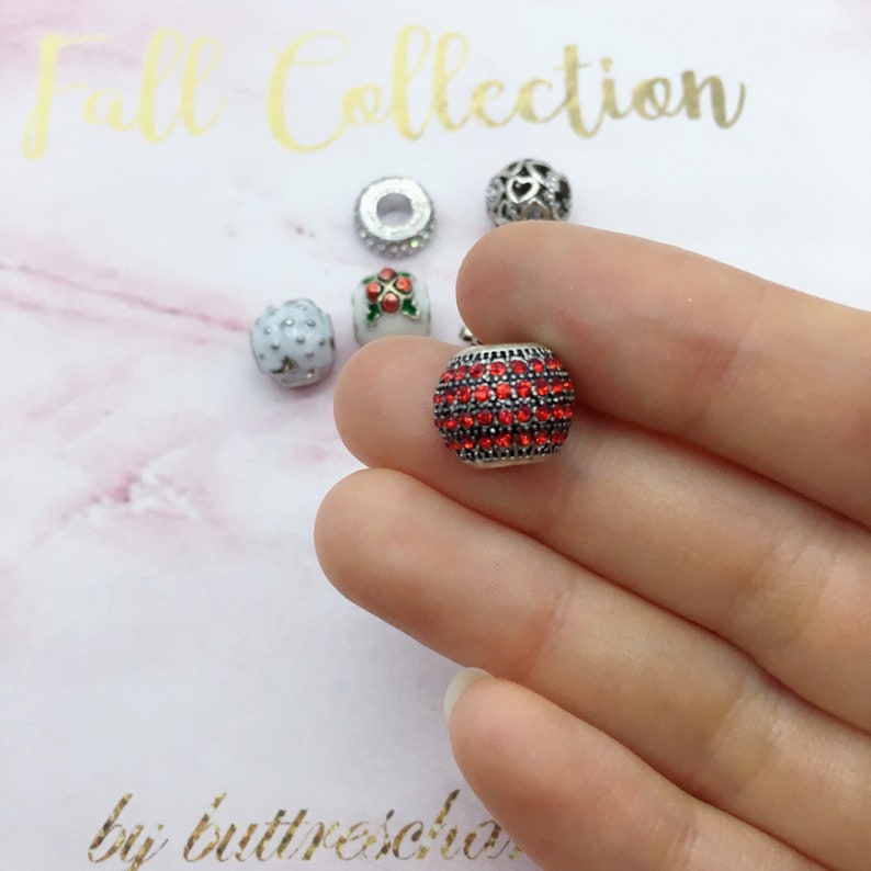 Our favorite pick A White Christmas charm set variety red white Christmas theme charm set for bracelet making