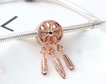 Rose Gold Dream Catcher Charm Rose Cold 