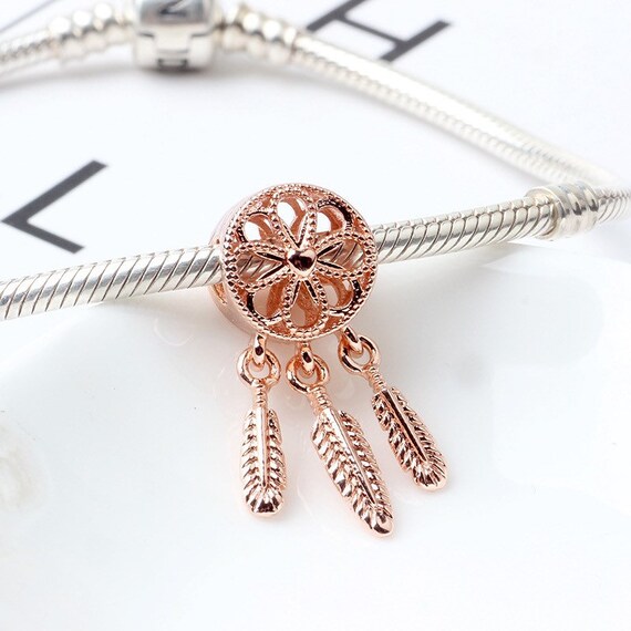 Rose Gold Dream Catcher Charm Rose Cold 