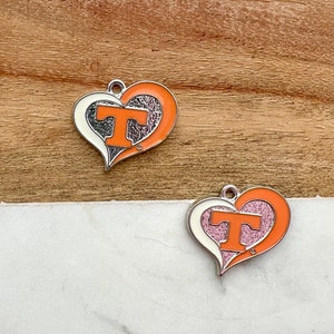 2 pc Tennessee Vols Charm, Gameday Charm, Tennessee Vols jewelry charm, Tennessee Vols Pendant