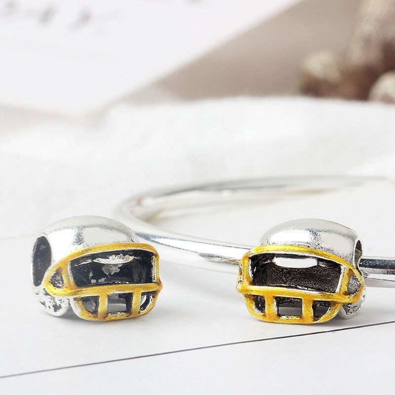 Silver Plate Football Helmet Charm Football Helmet Charm Etsy