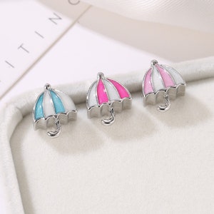 Enameled multi colors umbrella charm pendant, umbrella charm, Umbrella bracelet charm