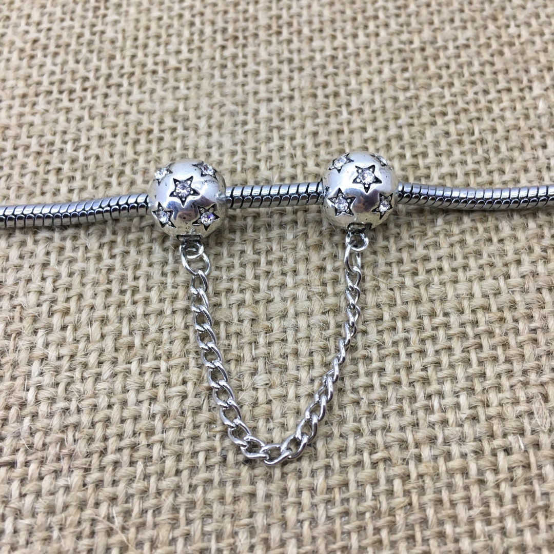 Rhinestone Star Safety Chain for Bracelet, Bracelet Safety Chain