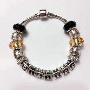 Pittsburgh Pirates full charm bracelet, Pittsburgh Pirates charm bracelet, pirates fan bracelet