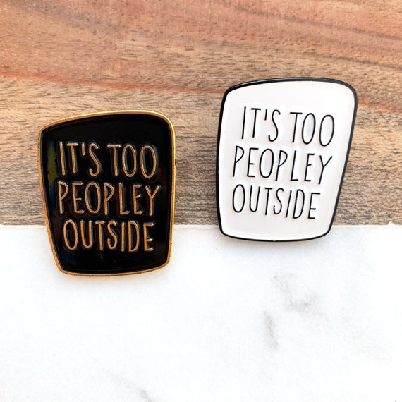 Enameled Introvert Pin, Introvert Enamel Pin, Pandemic Funny Pin, Funny Enamel Pin, Anxiety Pin, Self Mocking Pin, Funny Covid Pin