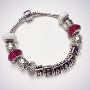 Boston Redsox charm bracelet, Redsox team jewelry