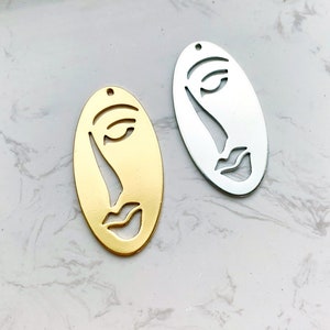 Bulk! Abstract Face charm,  Picasso Face charm,  Face Earring pendant,  Face necklace pendant,  Face charms