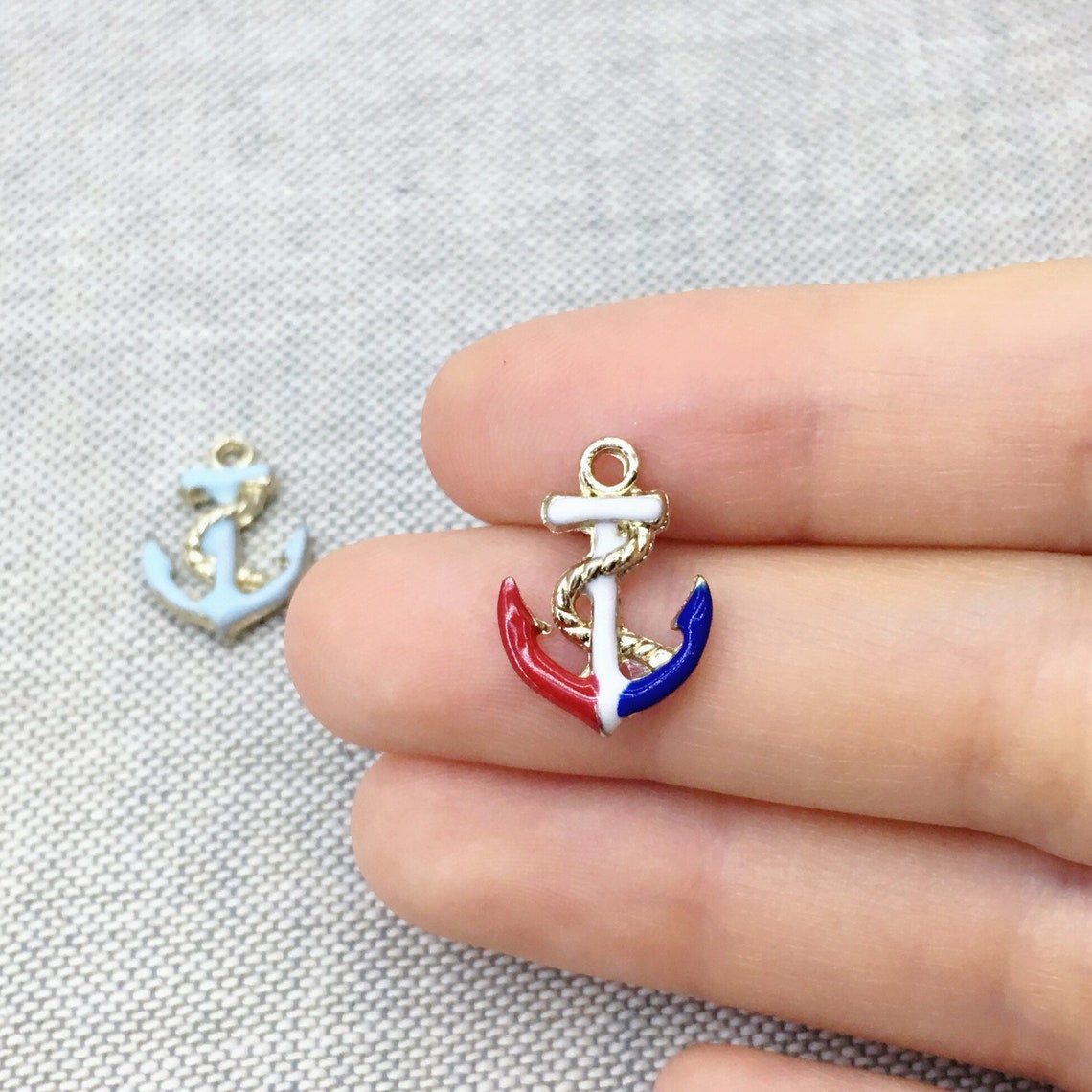 Enamel Anchor Charm Pendant Anchor Charm for Jewelry Making Etsy UK