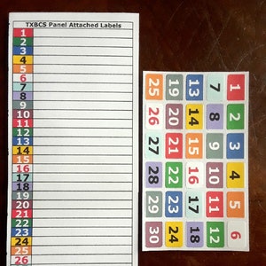 Circuit Breaker Panel Color-Coded 30 Position Adhesive Label Set