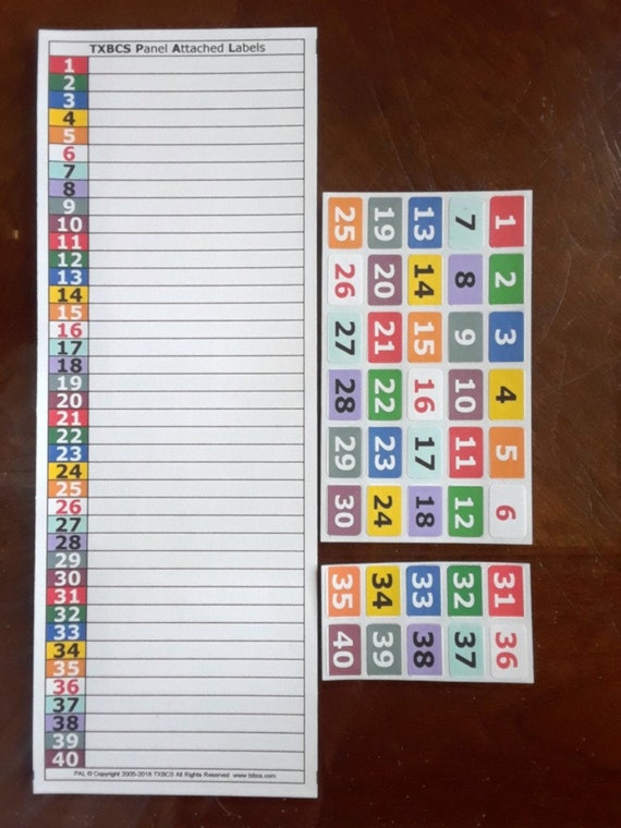 Circuit breaker box labels