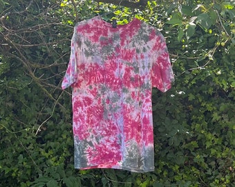 Mens Tie Dye T-shirt, Size Large, Cloud Tie Dye, Maroon, Green, Grey T-shirt, Small Gift, Mens T-shirt, 100% Cotton T-shirt.
