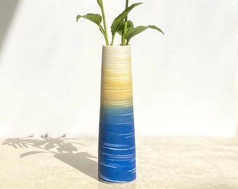 Blue Aurora Stem Vase