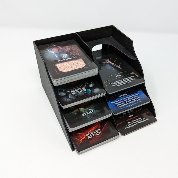 Nemesis Board Game Card Holder - Nemesis Lockdown Board Game Card Holder -Space Saver! Sleeved or Unsleeved cards