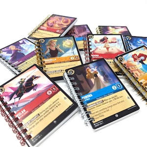 Libreta de notas con cartas coleccionables de la princesa Lorcana de Disney, libro de bolsillo