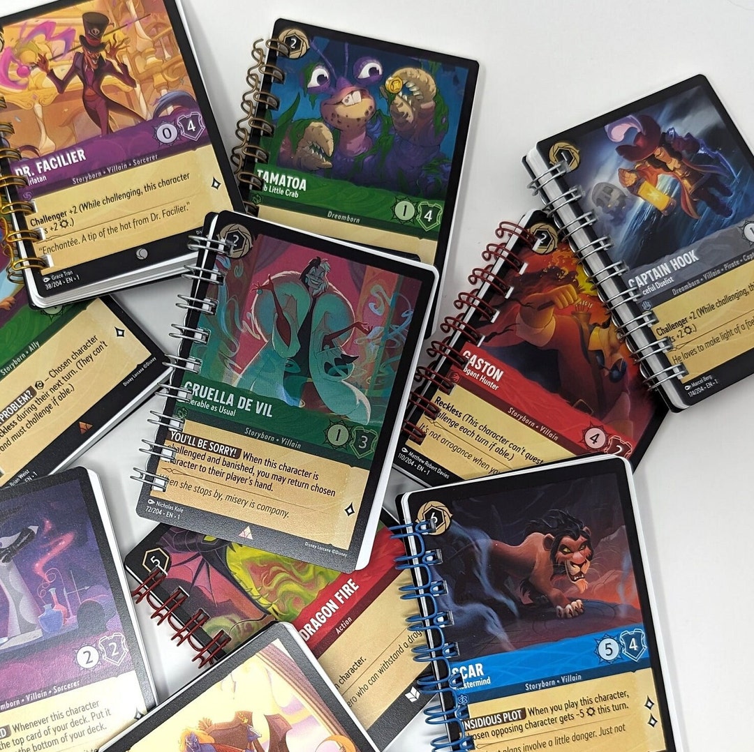 Disney Villain Lorcana Trading Card Notebook Notepad Pocketbook Book Etsy