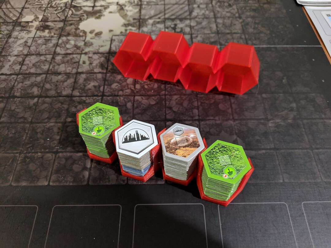 Terraforming Mars Tile Storage Container With Lid Four Tile Stack