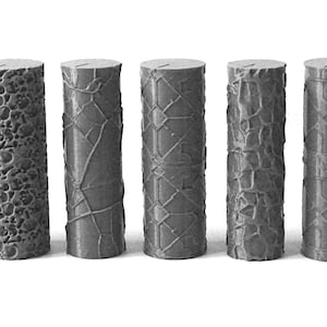 Textured Rollers CollectionClay/ Foams D&D Terrain | 28mm | 32mm | Dungeons and Dragons | DnD | Polymer Clay Pattern | Tabletop RPG | Set 13