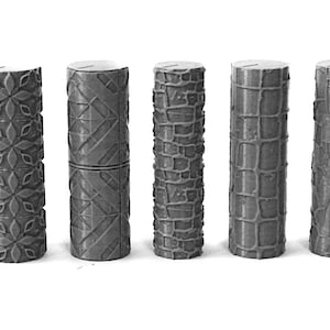 Textured Rollers CollectionClay/ Foams D&D Terrain | 28mm | 32mm | Dungeons and Dragons | DnD | Polymer Clay Pattern | Tabletop RPG | Set 12
