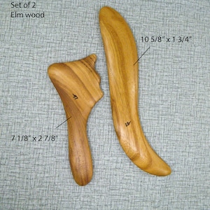 Lot de 2 outils de massage en bois Gua Sha, grattoir de taille moyenne avec dents, massage en bois pour le visage, le cou, le corps, les mains et les doigts