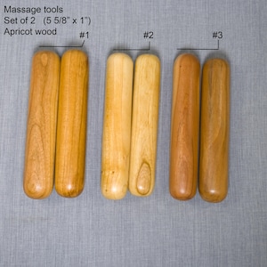 Palos de masaje de madera hechos a mano – Herramientas para el alivio corporal de tejido profundo, juego de 2