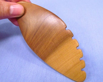 Apple Wood Gua Sha Massage Tool with Teeth, Handmade