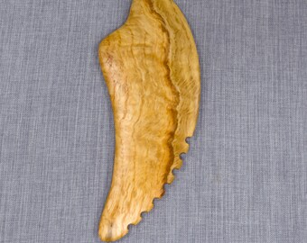 Handmade Oak Wood Gua Sha Massage Tool, Angel Wing Scraper