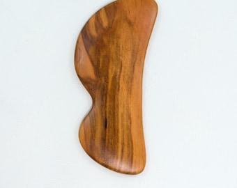 Apricot Gua Sha Massage Tool, Small Wooden Scraper, Handmade