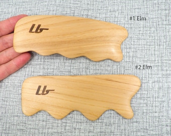 Handmade Elm Wood Gua Sha Massage Tool with Teeth