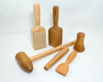 Set of 6 Tok Sen Massage Tools, Thai Wooden Massage, Handmade