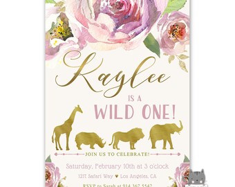 safari two wild birthday invitations girl 2nd birthday etsy