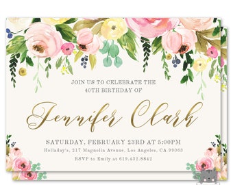 birthday invitations for women 50th 60th 70th birthday etsy