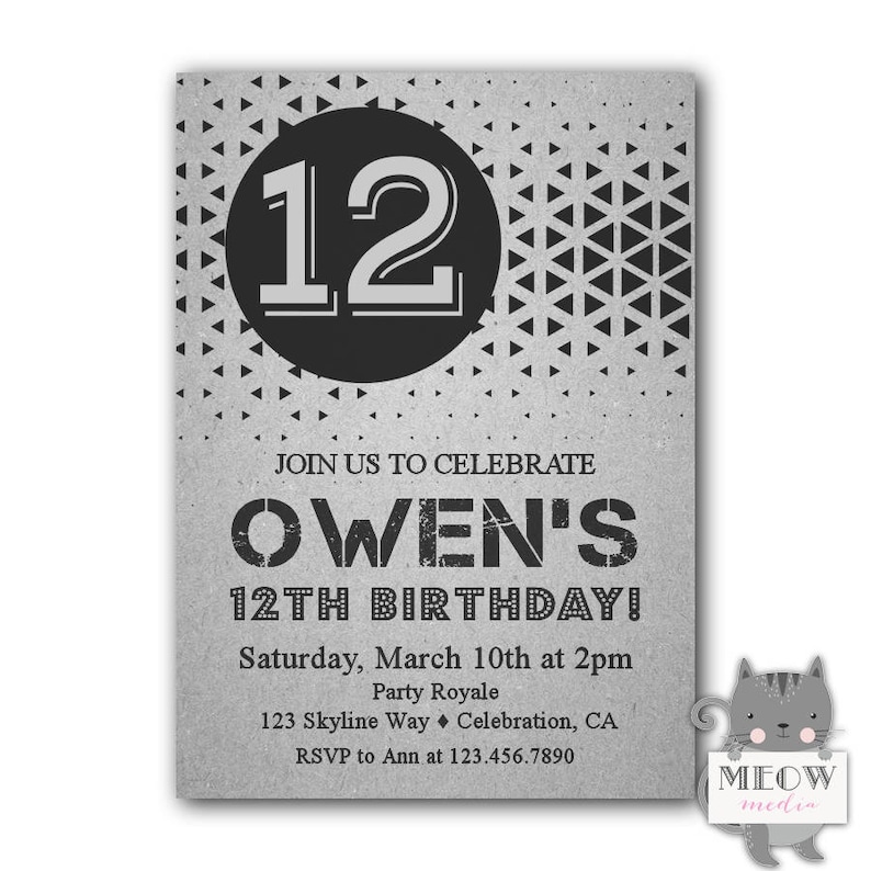 12th Birthday Invites Boy, Printable Birthday Invites for Boys, Children 12th Birthday Occasion Invitations, Boys 12th celebration invites image about Printable Birthday Invitations for Boy titled 12th Birthday Invites Boy, Printable Birthday Invites for Boys, Youngsters 12th Birthday Get together Invitations, Boys 12th celebration invites