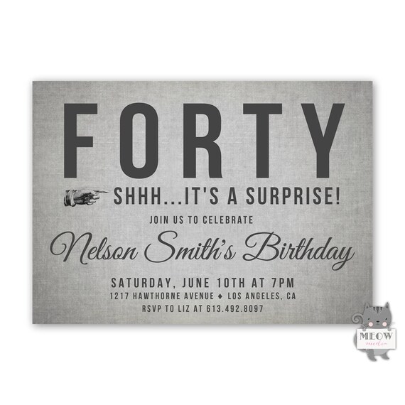 Surprise Birthday Invitations For Men 40th Birthday 50th Etsy