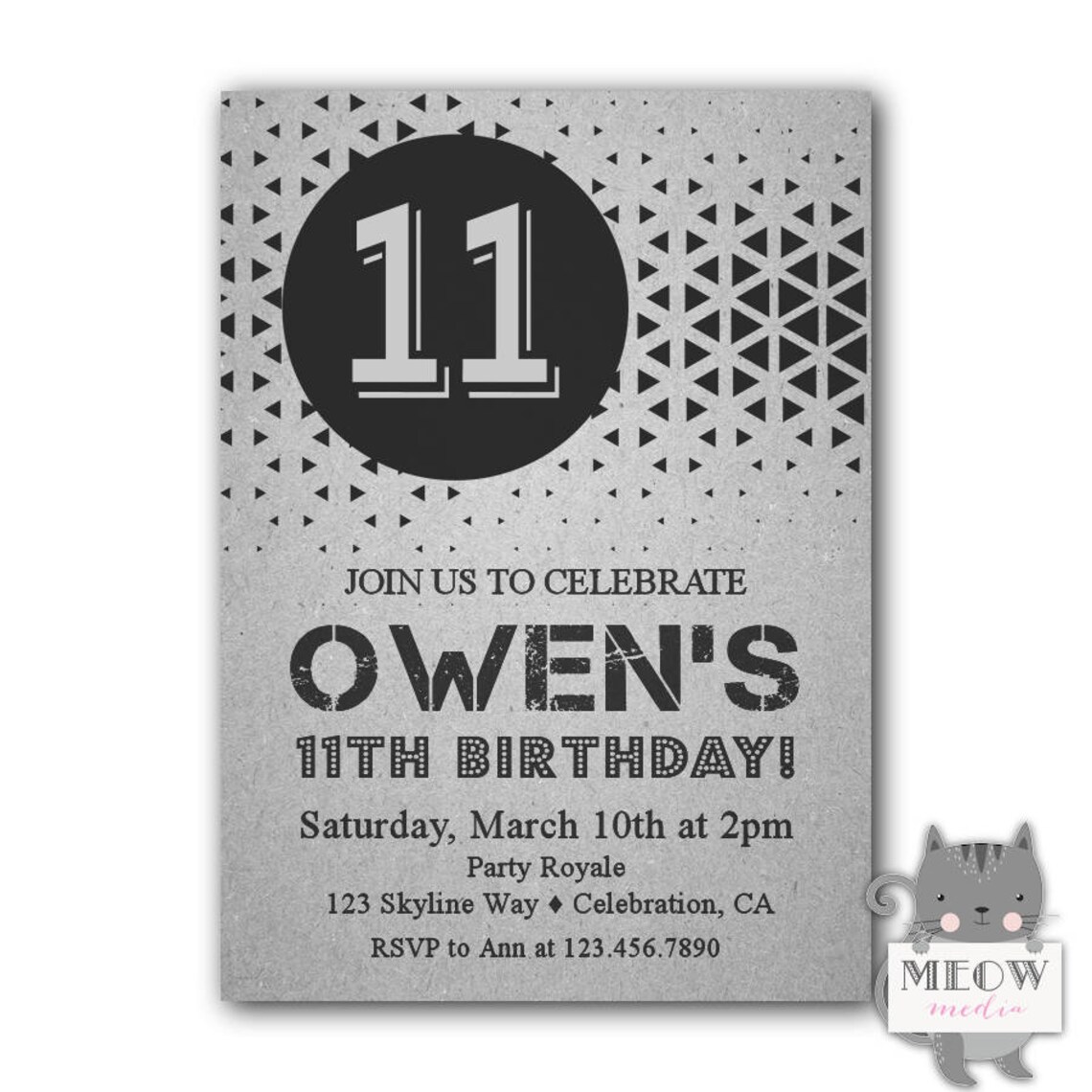 Boys 11th Birthday Invitation 11th Birthday Party Invitations Etsy boys-11th-birthday-invitation-11th-birthday-party-invitations-etsy