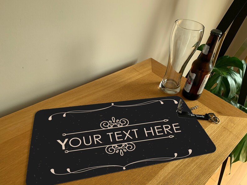 Custom Personalised Bar Beer Mat Runner Home Bar Spill Mat Etsy